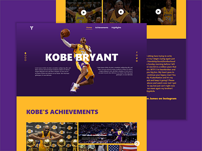 Kobe Bryant Career Achievements Website Landing Page