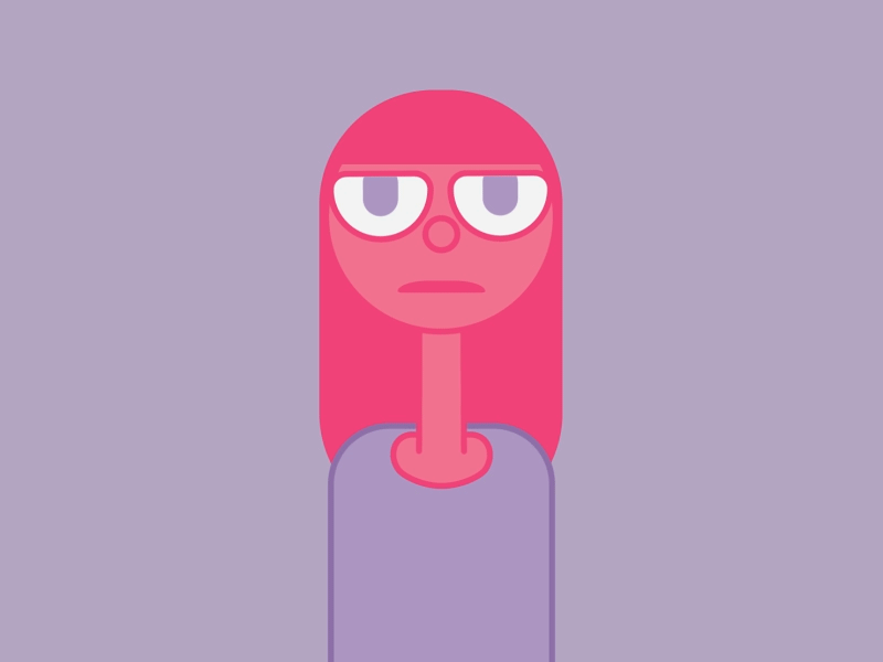 BORED animated gif animation character duik bassel face rig gif girl illustration mograph motion graphic rig