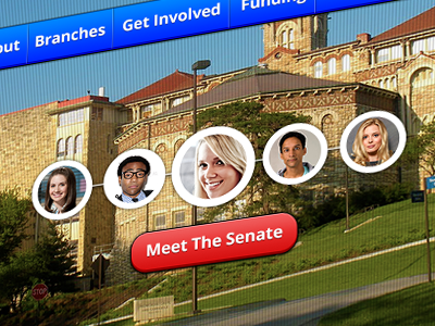 Meet The Senate avatars button front page interface profiles slider ui web design