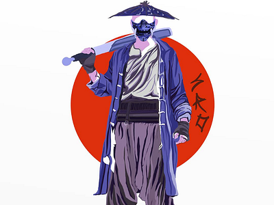 Samurai art artrage design digital art digitalillistration illustration purple red samurai samuraillustration ugee