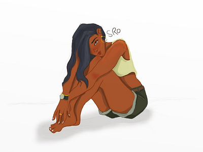 Sitting artrage character characterdesign cute design girl illustration illustrator normal pretty