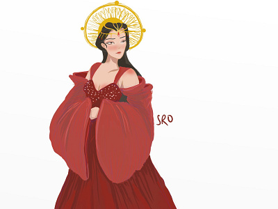 Regal crown dress fancy fashion gown princess red royalty