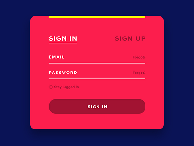 Sign In UI Module Example sign in sign up ui user interface ux visual design