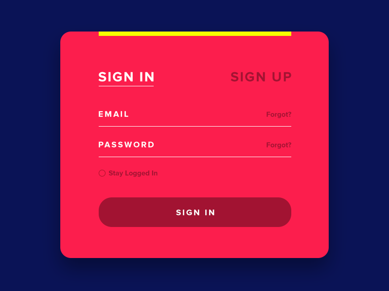 Sign In UI Module Example sign up visual design user interface ux ui sign in