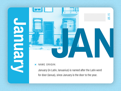 January Month Card card design graphic january month series toronto ui ui card
