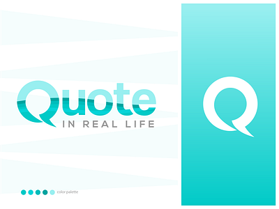 Quote in Real Life branding design icon logo minimal typography vector