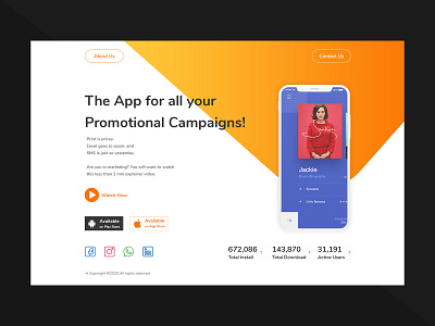 App Promotion Campaigns Website Page Design app app design brand identity branding design logo logo design logodesign promotional design promotional packaging promotions ui uidesign uiux ux uxdesign wedsite