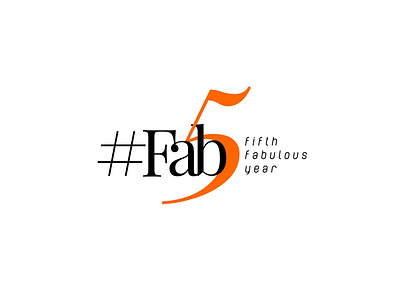 Fifth Fabulous Year animation branding design illustration illustrator logo minimal typography ux vector