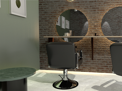 hair salon 3d modeling with Maya