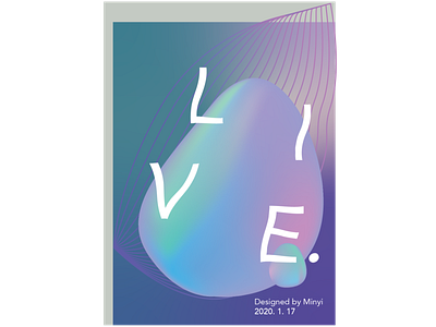 RANDOM POSTER card 突发奇想 bubble cards design gradient illustration live poster purple vector