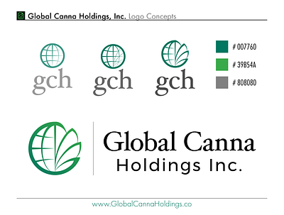 Global Canna Holdings branding design illustration logo