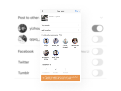 Weird toggle-switch in Instagram