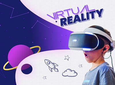 Virtual Reality-Galaxy child design drawing galaxy graphic illustration illustrator imagination sketch space virtual reality vr