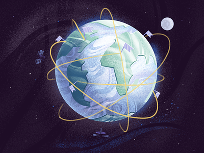 Worldwide connection art digital earth globe illustration space vector world