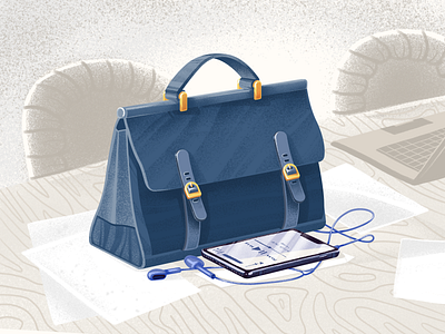 Office briefcase art briefcase business case illustration music office work