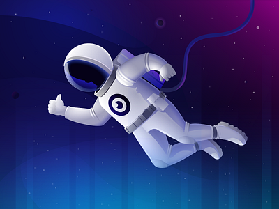 Astronaut in outer space astronaut digital galaxy illustration planets space stars universe