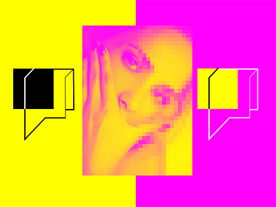 KONT.rast contrast design illustraion illustrator photoshop pink pixel raster shape vector yellow