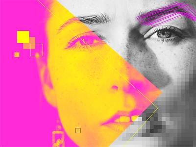 KONT.rast contrast design illustrator photoshop pink pixel raster shape vector yellow