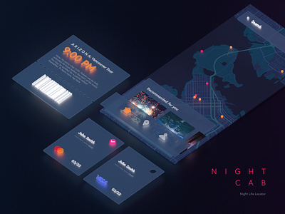 Night Cab - Night Life Locator UI Design