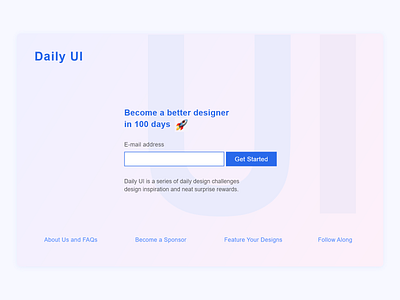 Daily UI :: 100 - Redesign Daily UI Landing Page daily ui