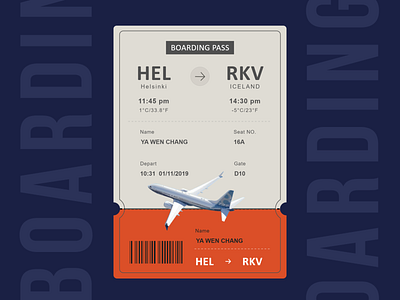 Daily UI :: 024 - Boarding Pass daily ui