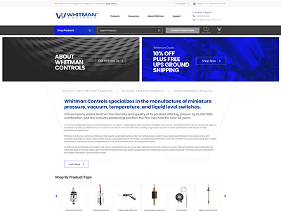 Whitman Controls Homepage Redesign brand branding design redesign ui ux web web design webdesign webdesigner website
