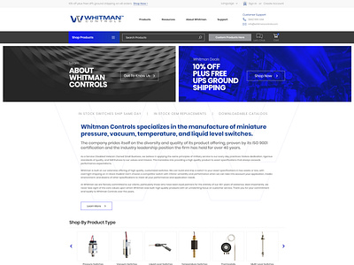 Whitman Controls Homepage Redesign