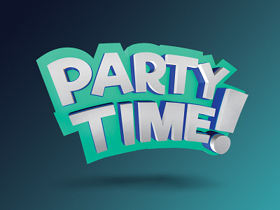 PartyTime! Logo 3d brand brand and identity brand design brand identity branding comedy design logo logos podcast show show logo streaming