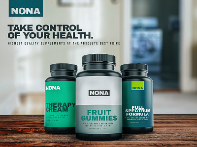 NONA - Supplement Mockup Concept brand branding color colors depth design designer logo mockup mockup design typography ui ux