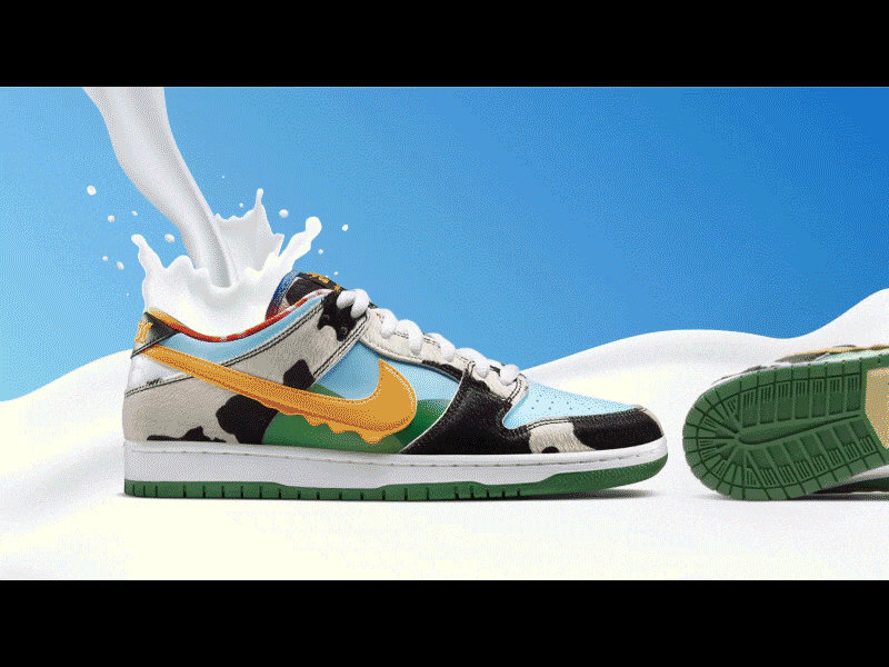 Nike SB Dunk Low Pro Ben & Jerry’s landing page design after effect design graphic design photoshop uidesign