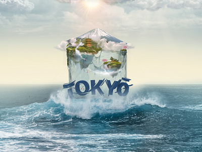 Tokyo water social media post design closer view