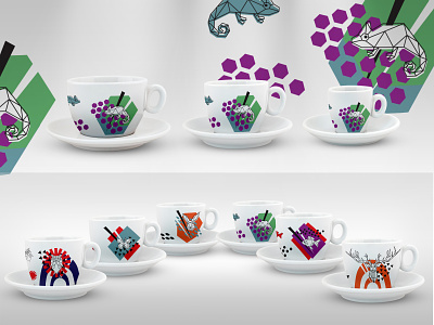 Design for coffee cups and mockup 2