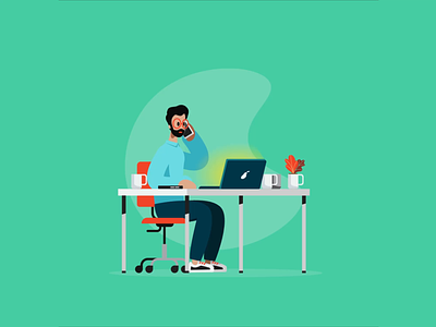 Account Manager - Multitasking animation design flat illustration motiongraphics office vector