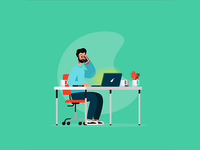 Account Manager - Multitasking animation design flat illustration motiongraphics office vector