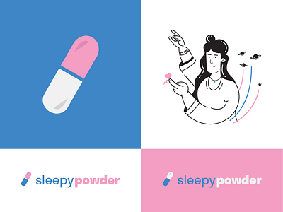 Sleepy Powder - Brand Identity brand brand identity branding branding design color palette hong kong icon illustration logo logodesign logomark pill powder sleepy