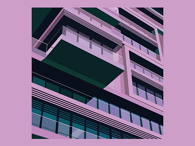 Miami Vibe 3d abstract colour design graphic graphic design illustration minimalist pink purple retrowave shadows vaporwave