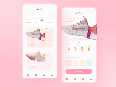 Girls Shop App design adobexd app app design application application design application ui clean ui figmadesign interactive minimalism shoes app ui ui ux uidesign uixdesign user experience user interface design userinterface ux website