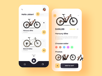 Bike shop mobile application UI concept