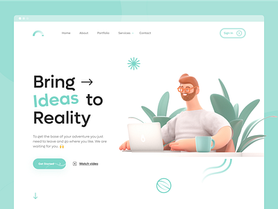 Landing Website Concept 3d 3d animation 3d character design 3d concept app app design trend trending trending design trending ui trendy trendy design ui ux uidesign user interface design webdesign website website design