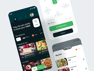 Restaurant Table Ordering Mobile App UI