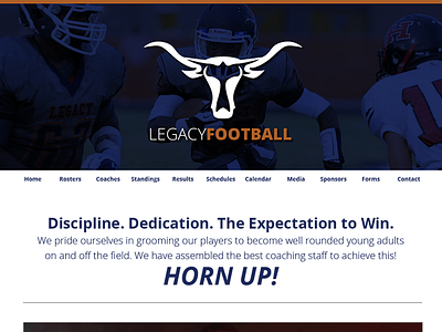 Legacy High School Football Web Mock banner design football logo