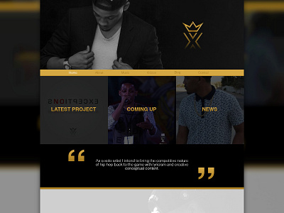 Music Artist Website Redesign made with invision music redesign web design