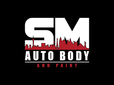 S&M Auto Body and Pain auto body logo paint shop