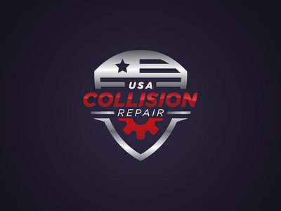 USA Collision Repair Logo Design auto automotive logo logo design