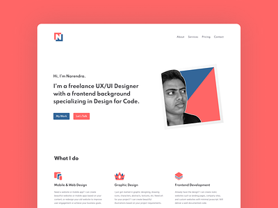 Narendra.Design Web design (Freelance UX/UI Designer Portfolio) branding portfolio ui ux website design