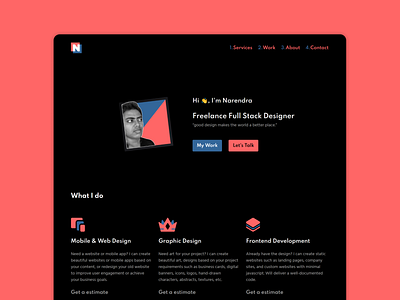 Dark Mode Design - Personal Website