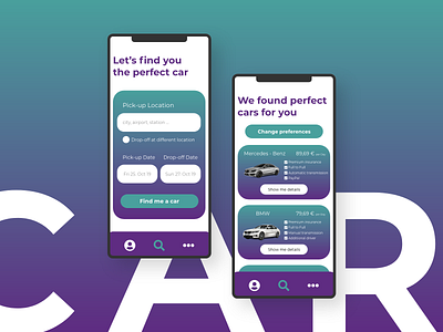 Car Rental App Concept UI adobe xd adobexd android app app appdesign car concept design iosapp rental app rental car search results ui uidesign