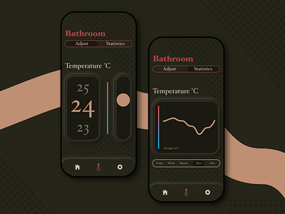 Smart Home UI - Thermostat App adobexd app appdesign appdesigner appui appuidesign concept design neumorphic neumorphism smarthome thermostat ui uidesign