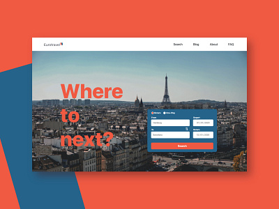 Europe Travel Search Website Landingpage adobe xd adobexd landingpage travel travelwebsite uidesign webdesign website website design websiteui webui