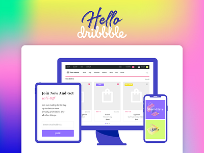 Hello dribbble app design devices e commerce e shop flat hello interface kit menu menu bar minimal minimalism mockup template ui ux vector web website